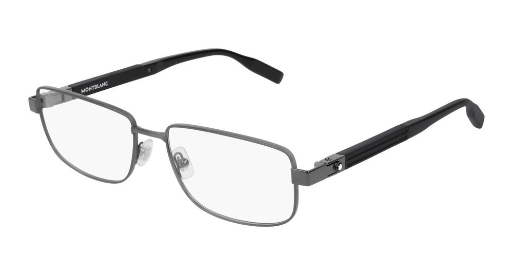 NWT Mont Blanc MB0034O-004-58 Silver Rectangle 58mm Glasses
